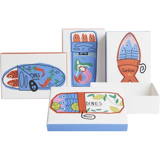 [5531*19*12*99] LES PETITES SARDINES rectangular basic box  assortment of 4