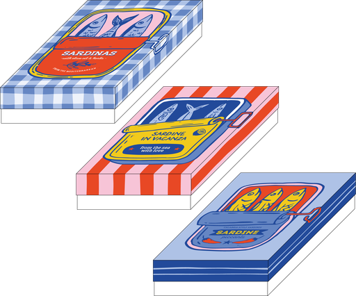 [EA01-BXR041299] Sardine in Vacanza rectangular basic box  assortment of 3
