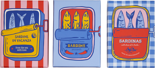 [EA01-BXR041299] Sardine in Vacanza rectangular basic box  assortment of 4